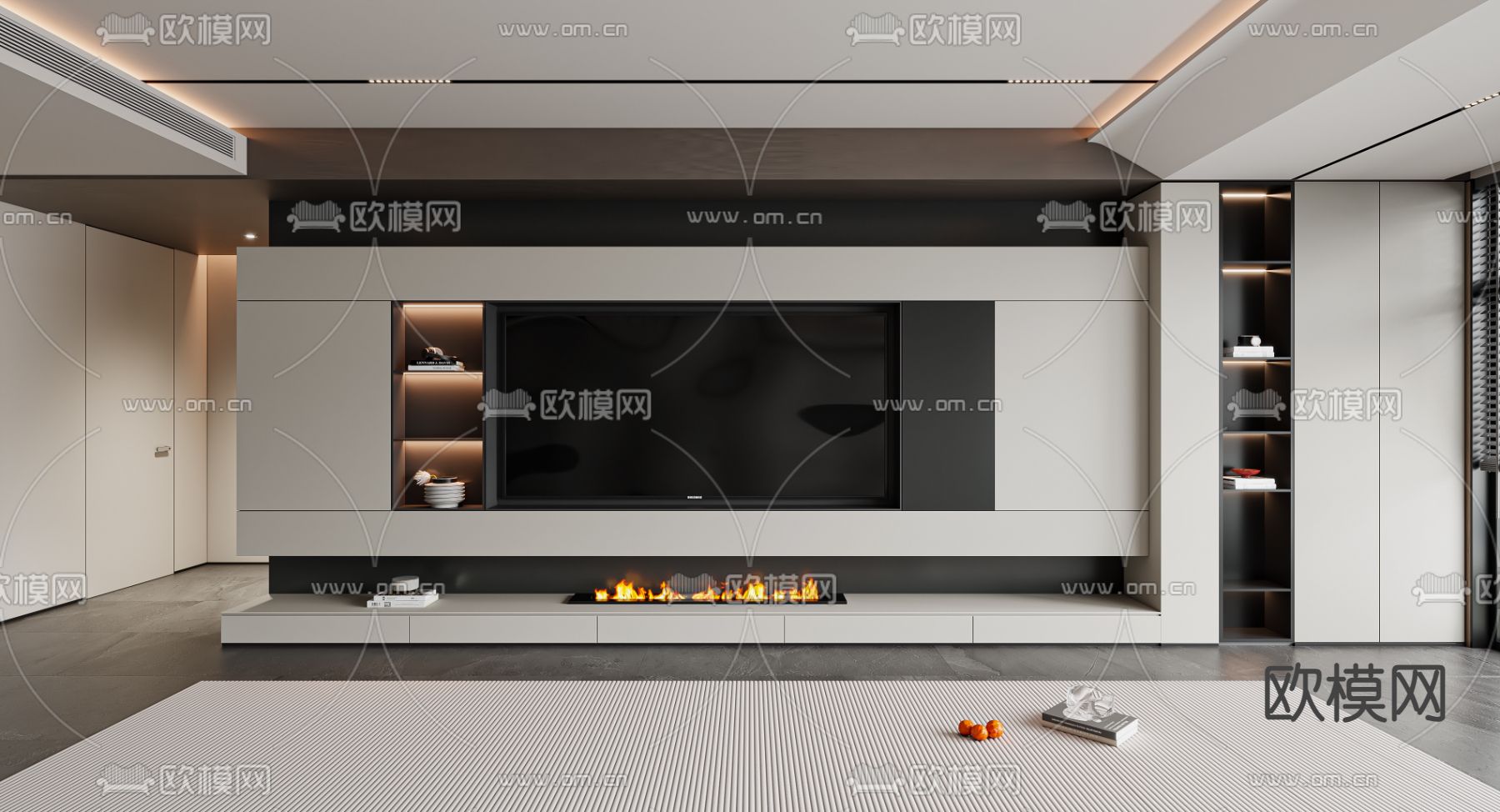 电视背景3d模型下载