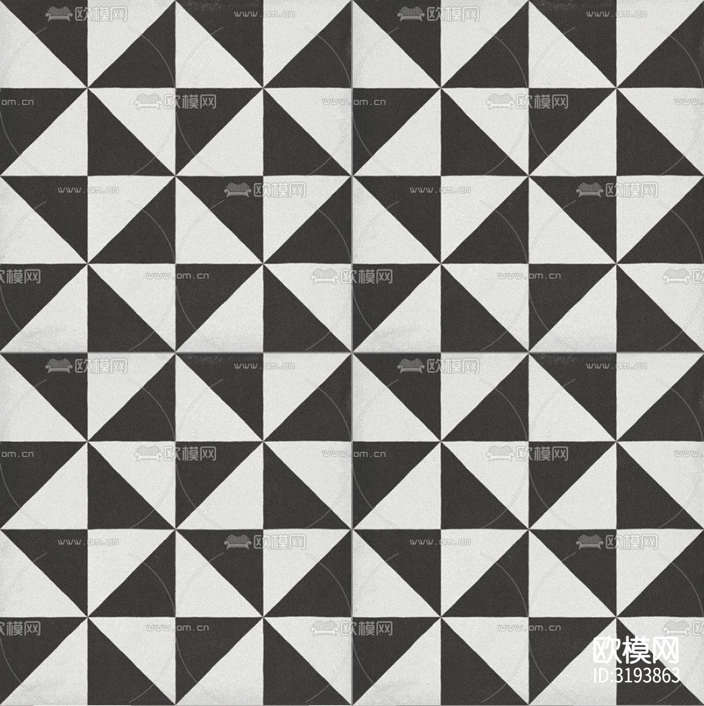 黑色现代简约花砖 拼花地砖贴图下载