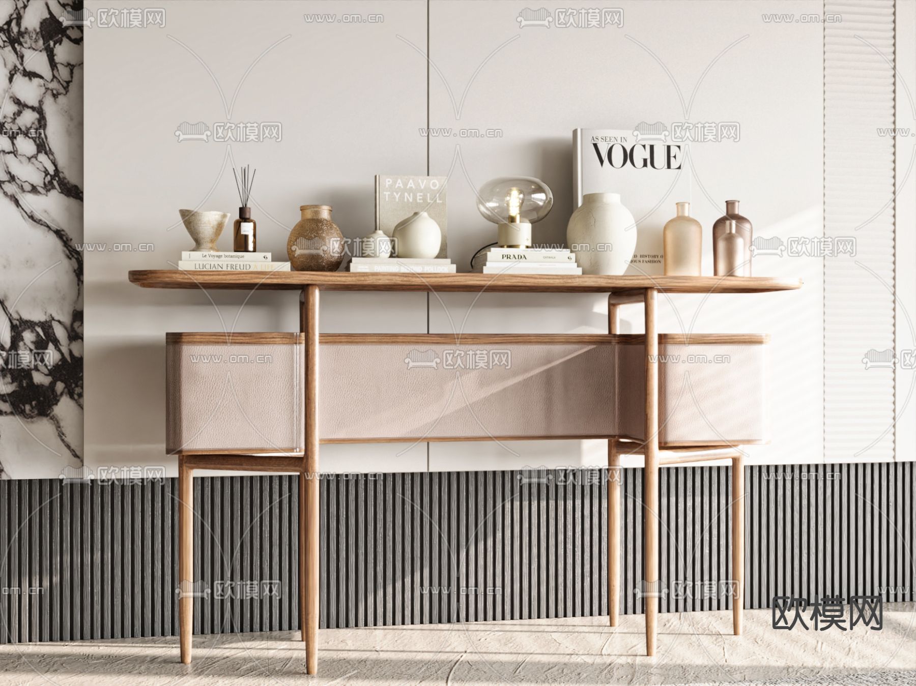 北欧端景台 条案3d模型下载