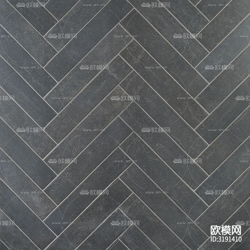黑色石材纹长条砖 条形砖 厨卫砖贴图下载（渲染图1）
