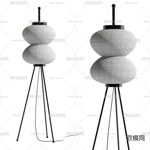 侘寂落地灯 纸扎落地灯3d模型下载