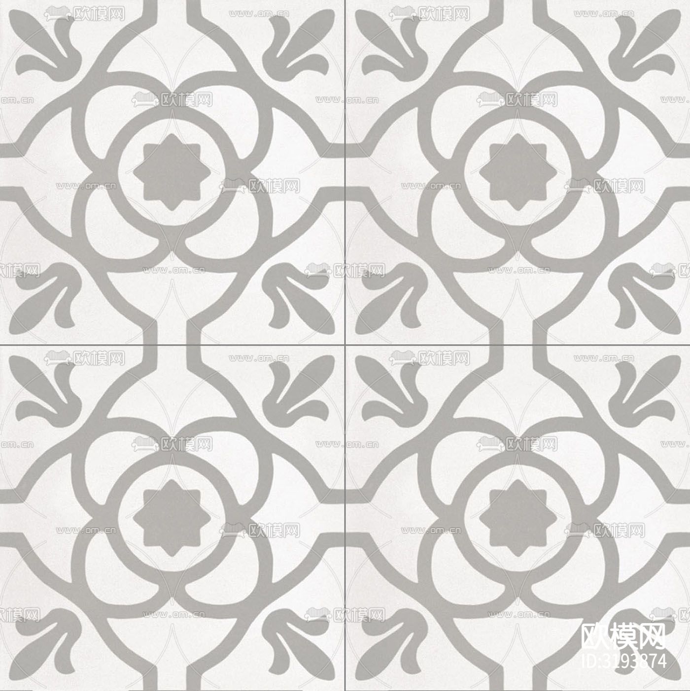 灰色现代简约花砖 拼花地砖贴图下载