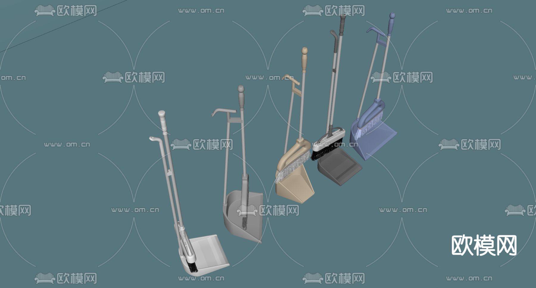 扫把 簸箕su模型下载（渲染图1）