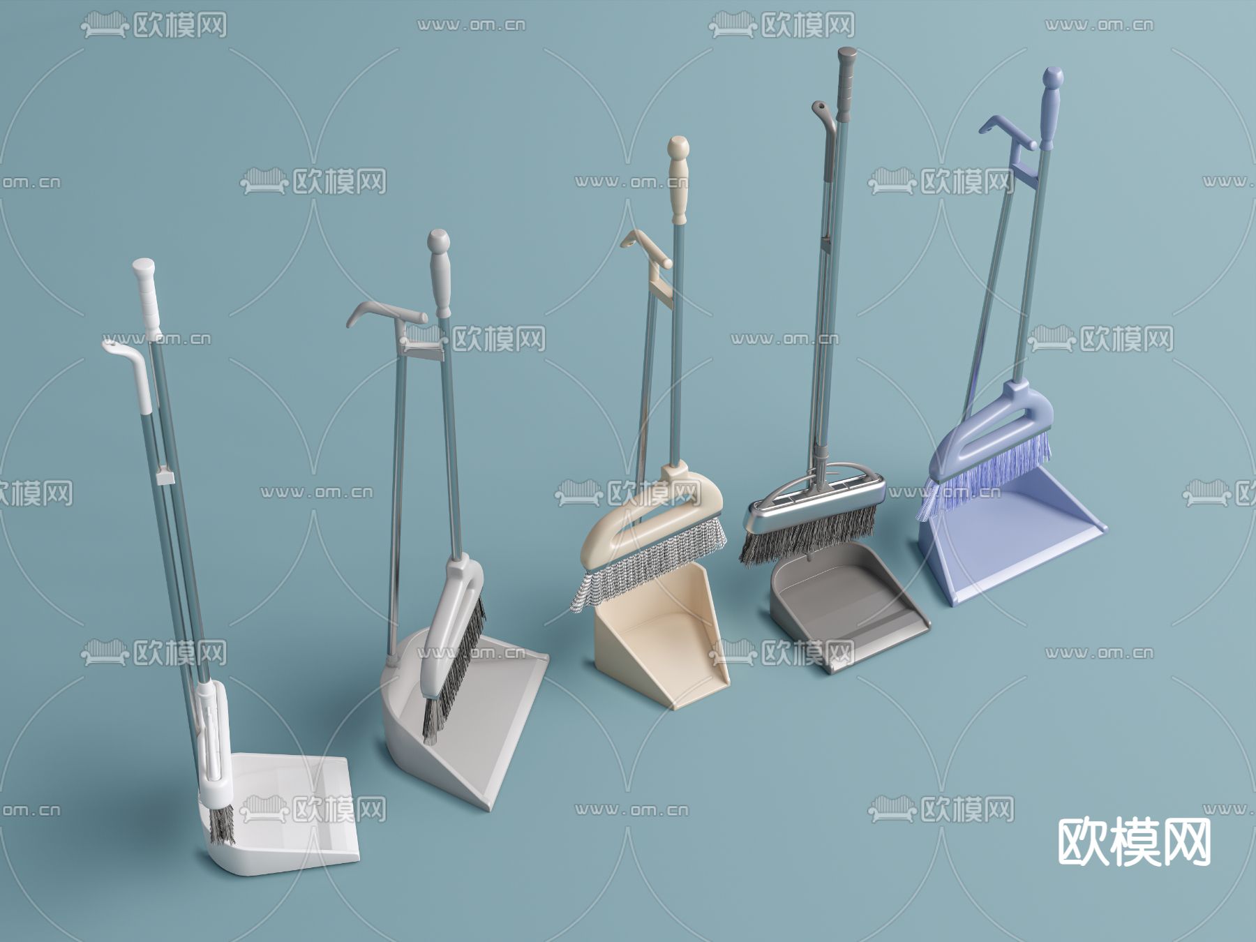 扫把 簸箕su模型下载（渲染图2）