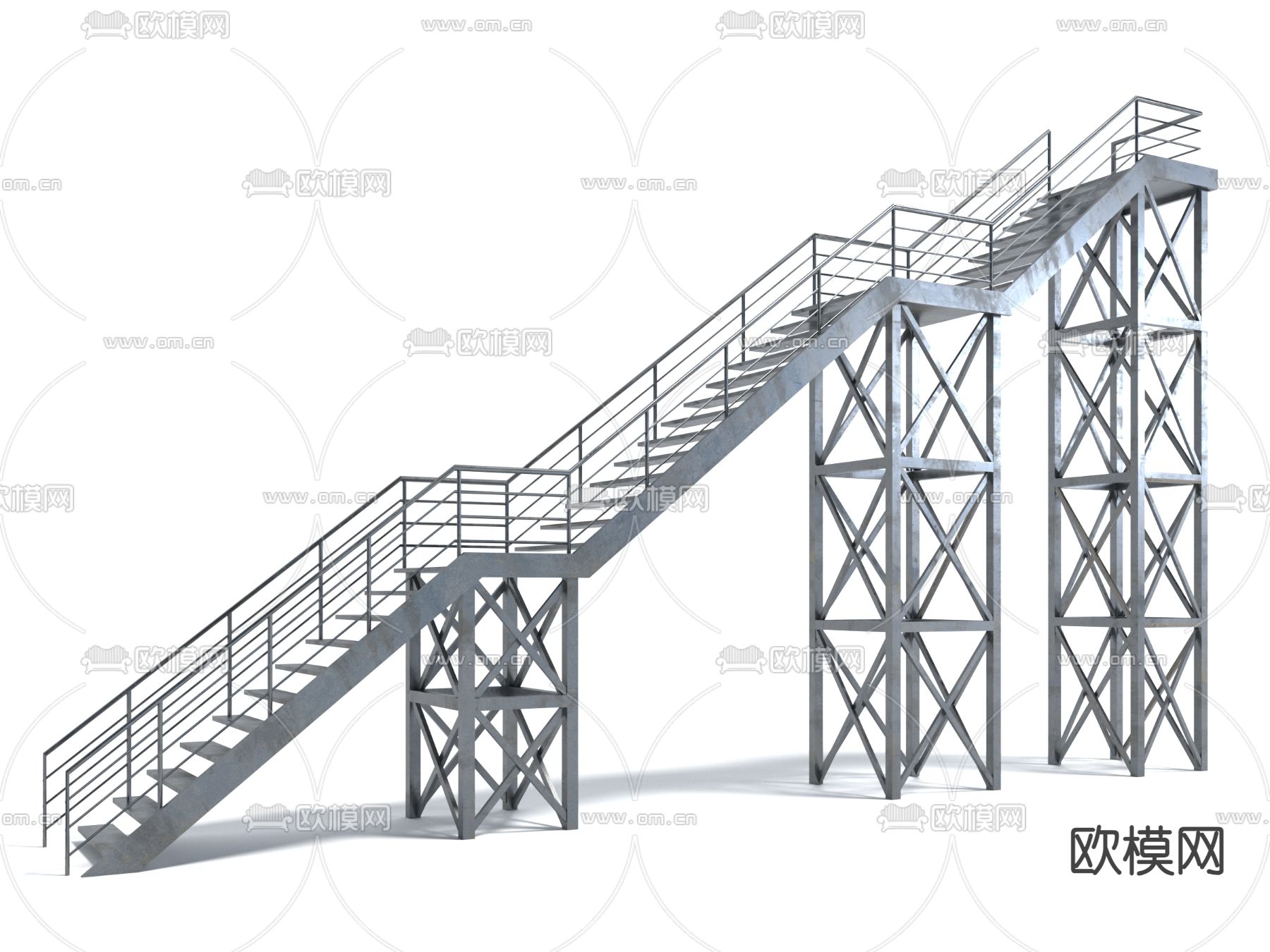 户外楼梯 阶梯 步梯 扶梯3d模型下载