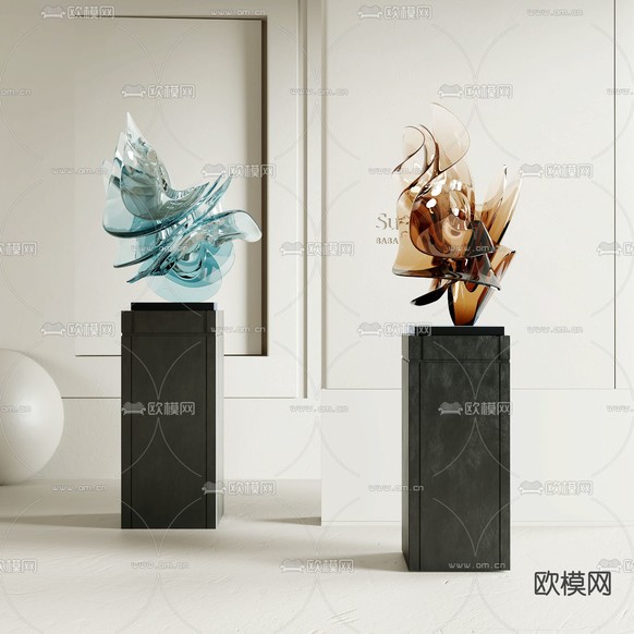 水晶雕塑 艺术摆件3d模型下载
