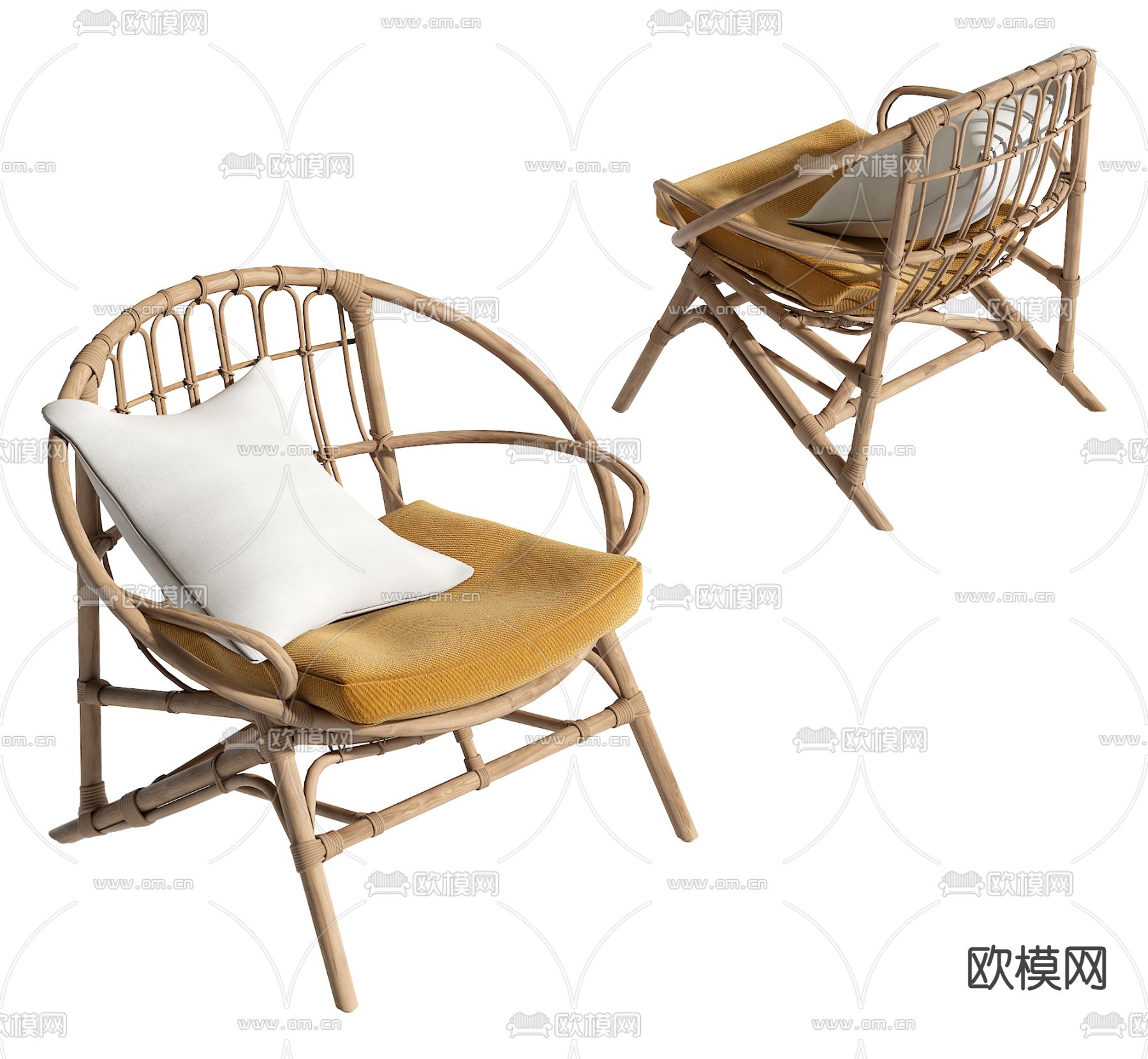 藤编椅子 休闲椅3d模型下载