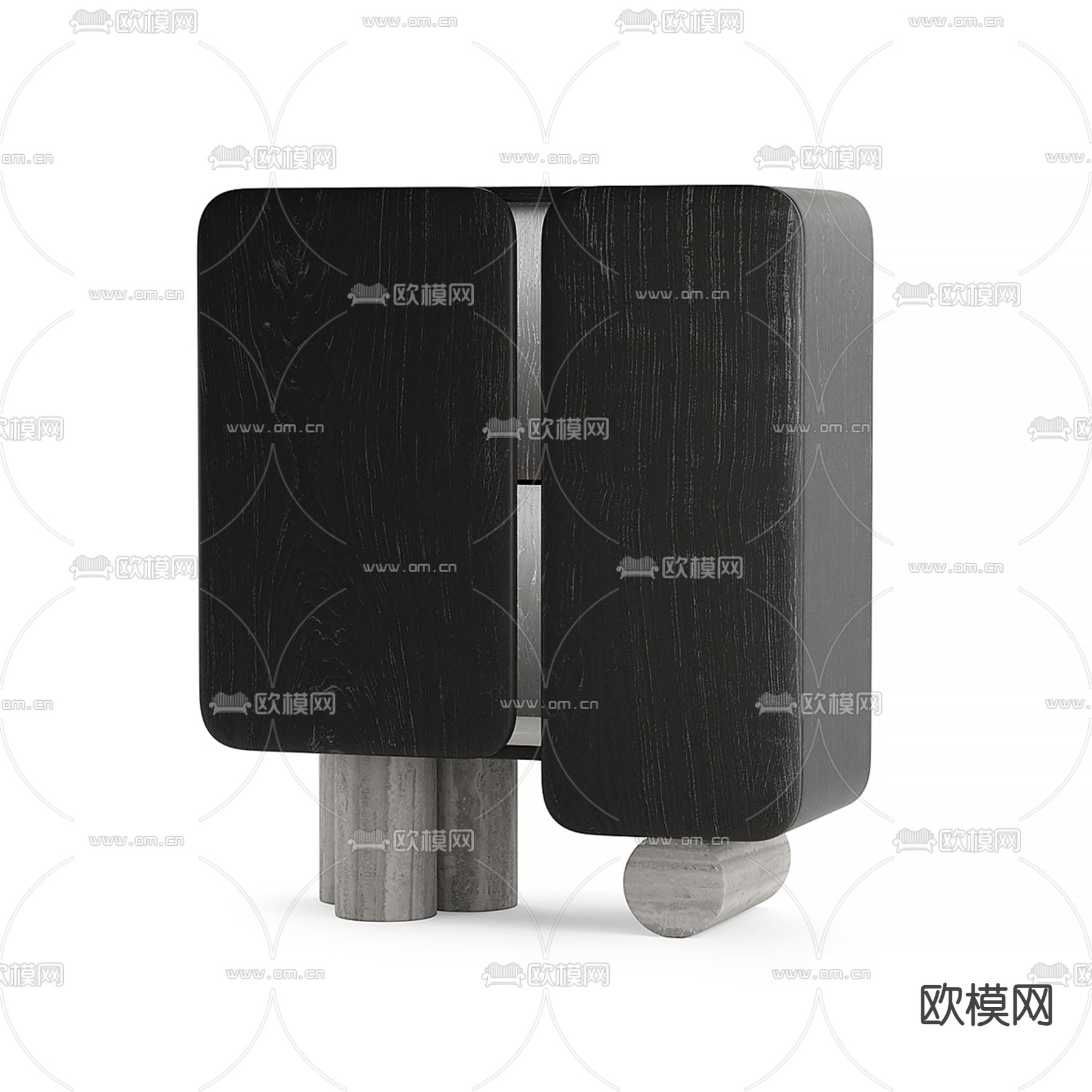 现代床头柜3d模型下载（渲染图2）