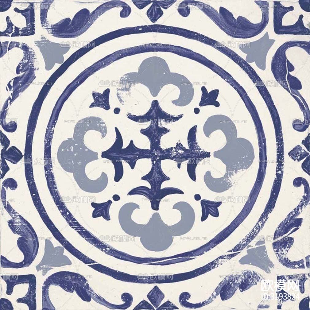 白色现代简约花砖 拼花地砖贴图下载