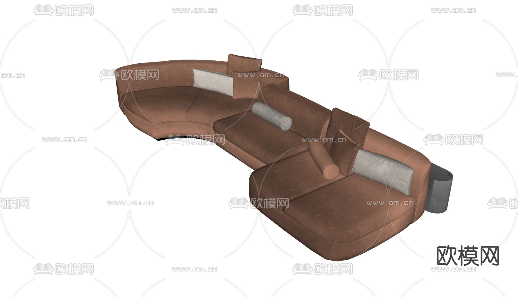 Minotti 弧形沙发 多人沙发su模型下载（渲染图1）