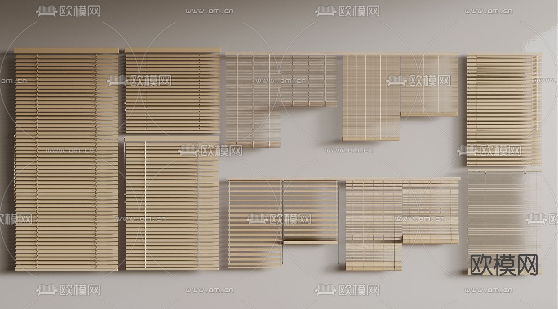 中式竹帘 拉帘 百叶帘3d模型下载