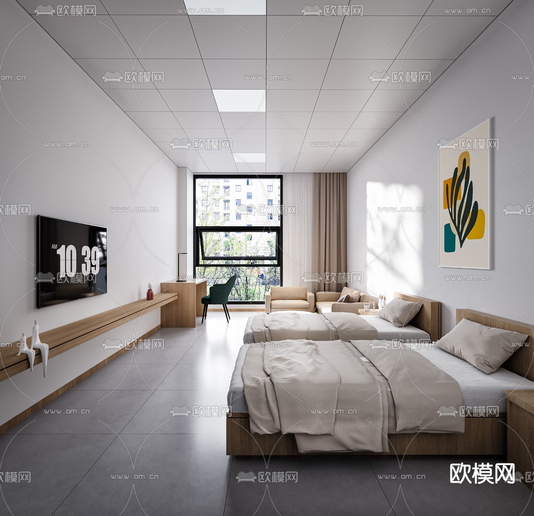 学校宿舍 酒店客房3d模型下载