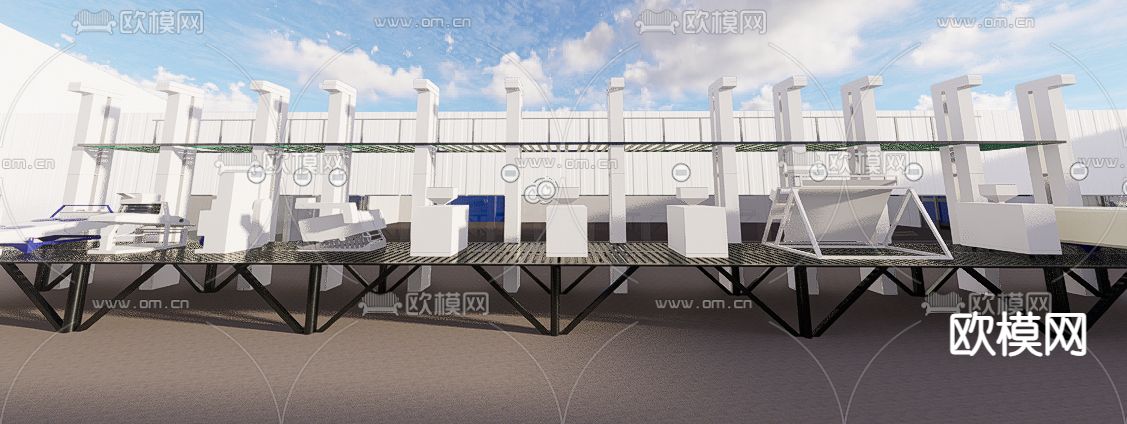大米加工机械su模型下载（渲染图2）