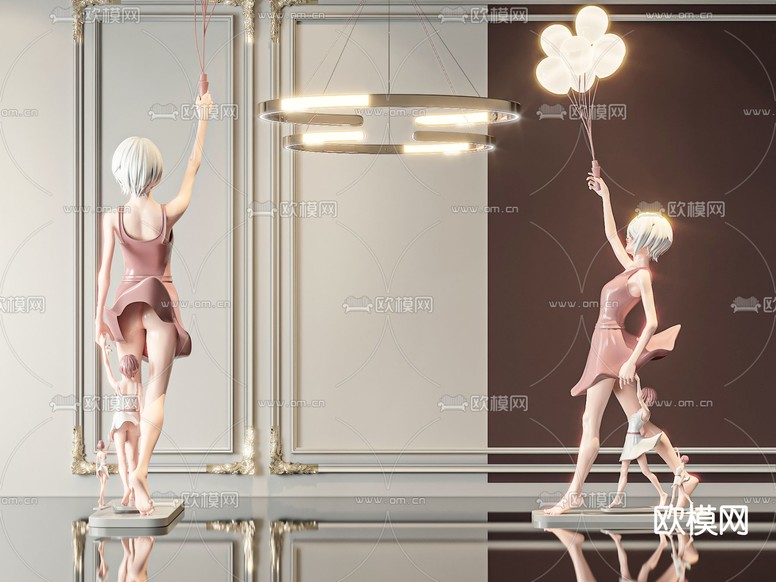 人体雕塑 人偶摆件3d模型下载