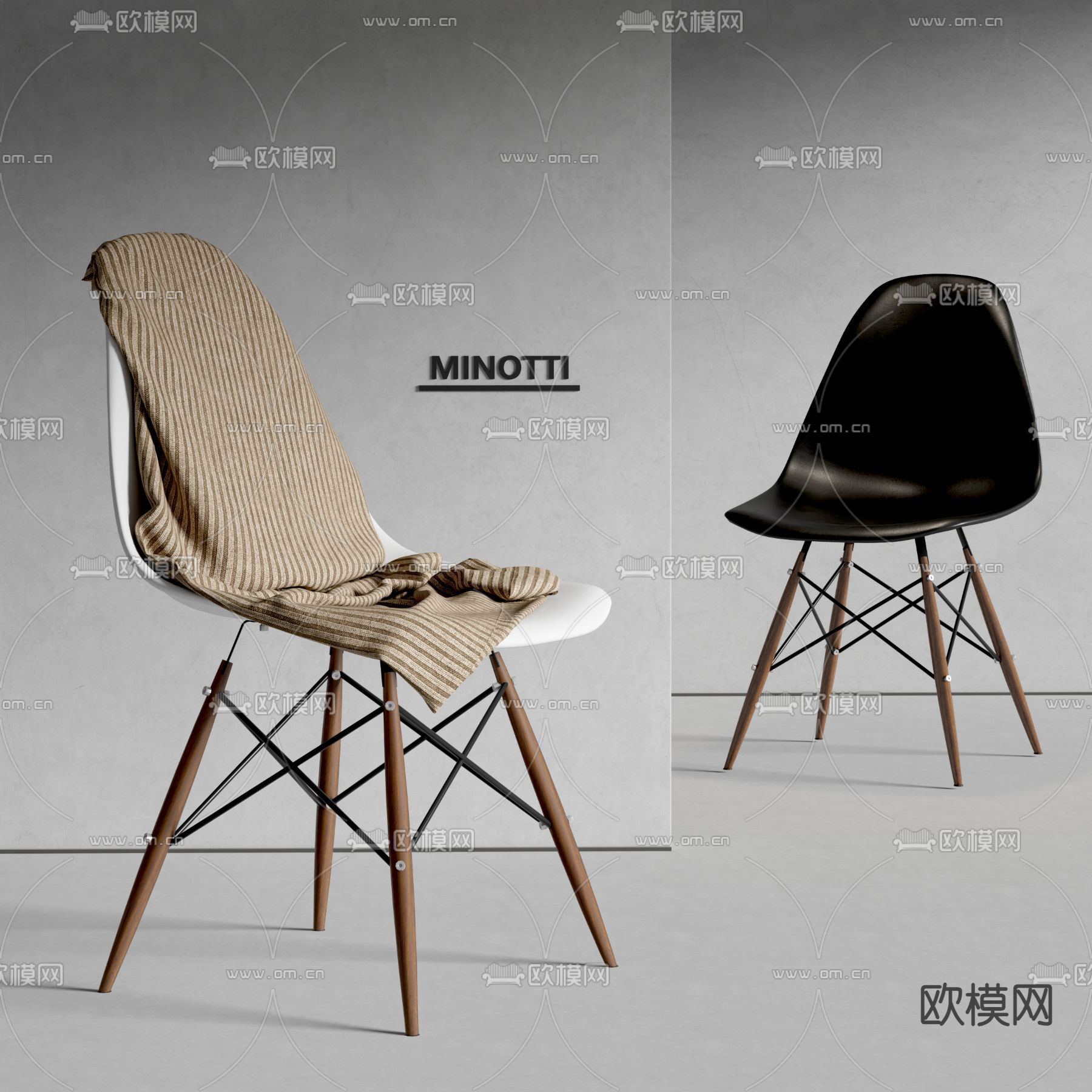 minotti办公椅 单人椅3d模型下载