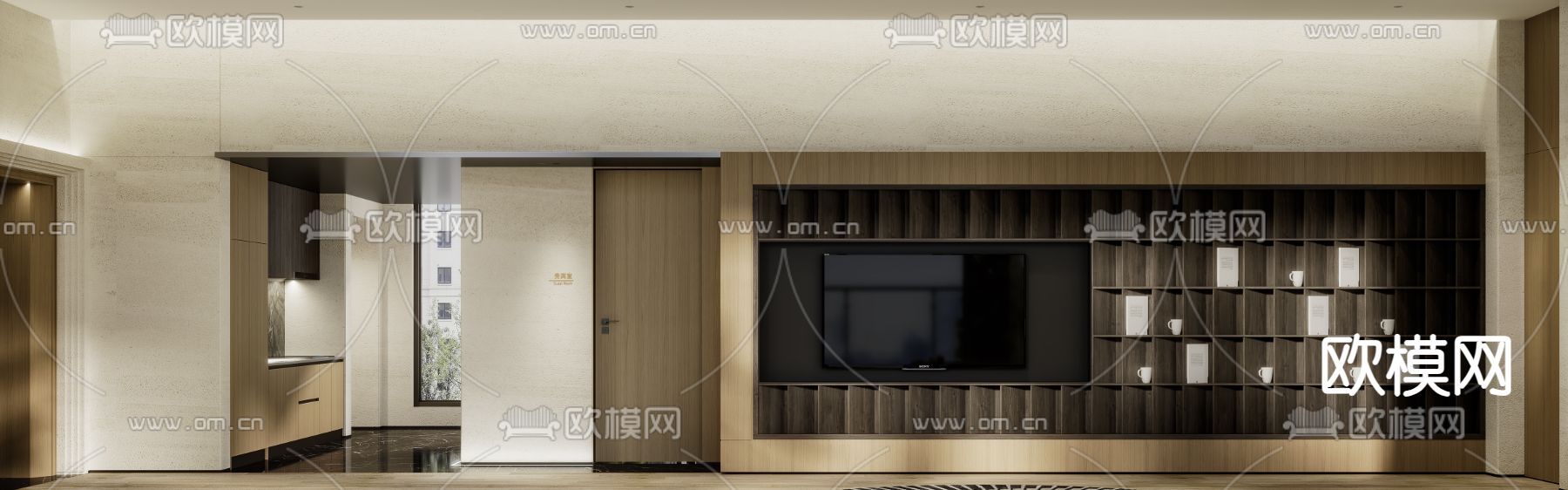 现代单身公寓3d模型下载（渲染图3）