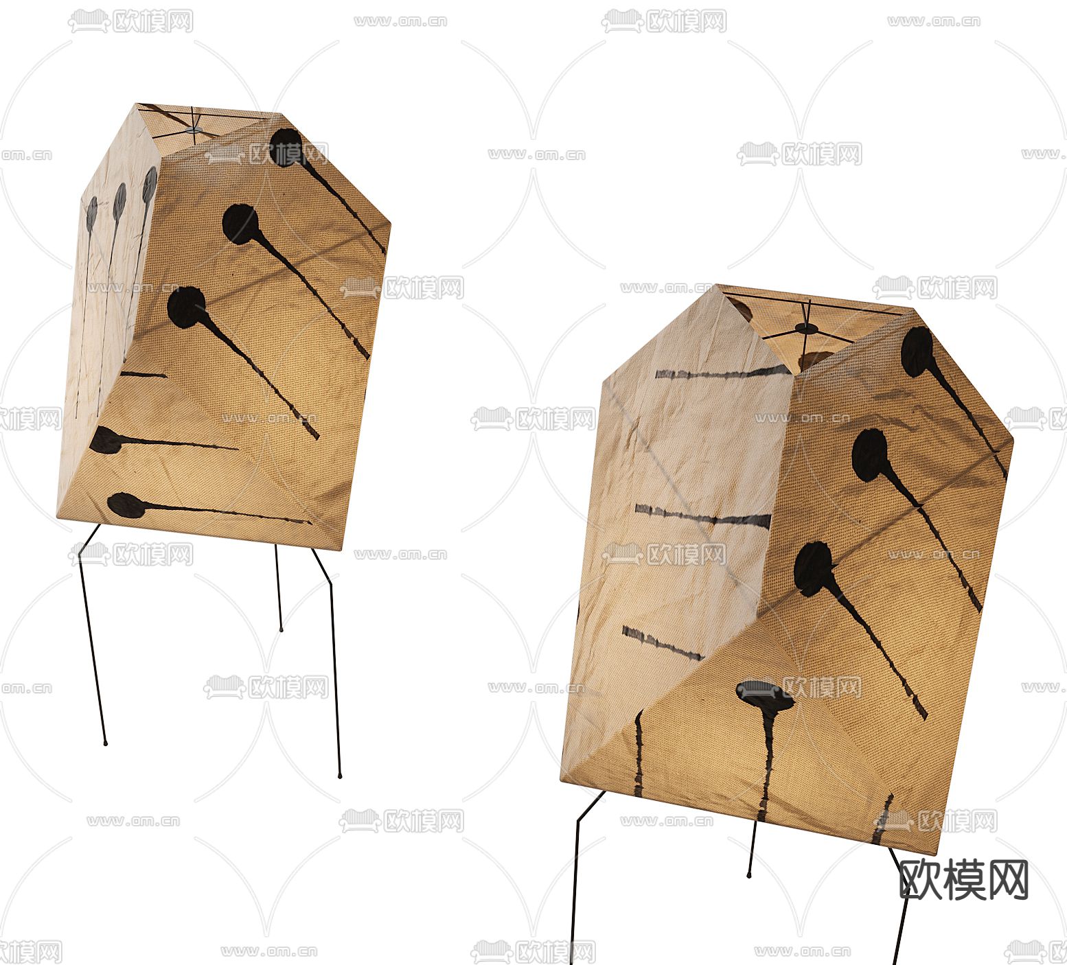 现代落地灯su模型下载（渲染图2）