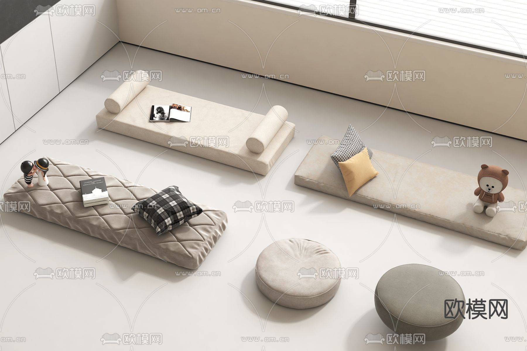 坐垫 飘窗垫 沙发垫3d模型下载