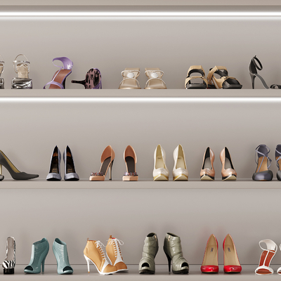  现代高跟鞋 凉鞋su模型 