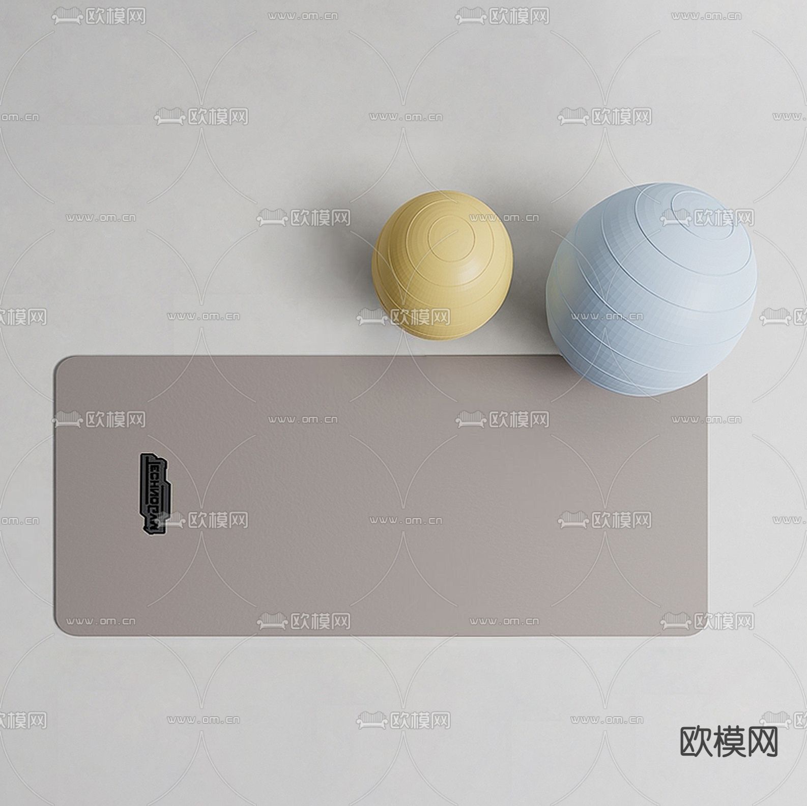简约瑜伽垫su模型下载（渲染图2）
