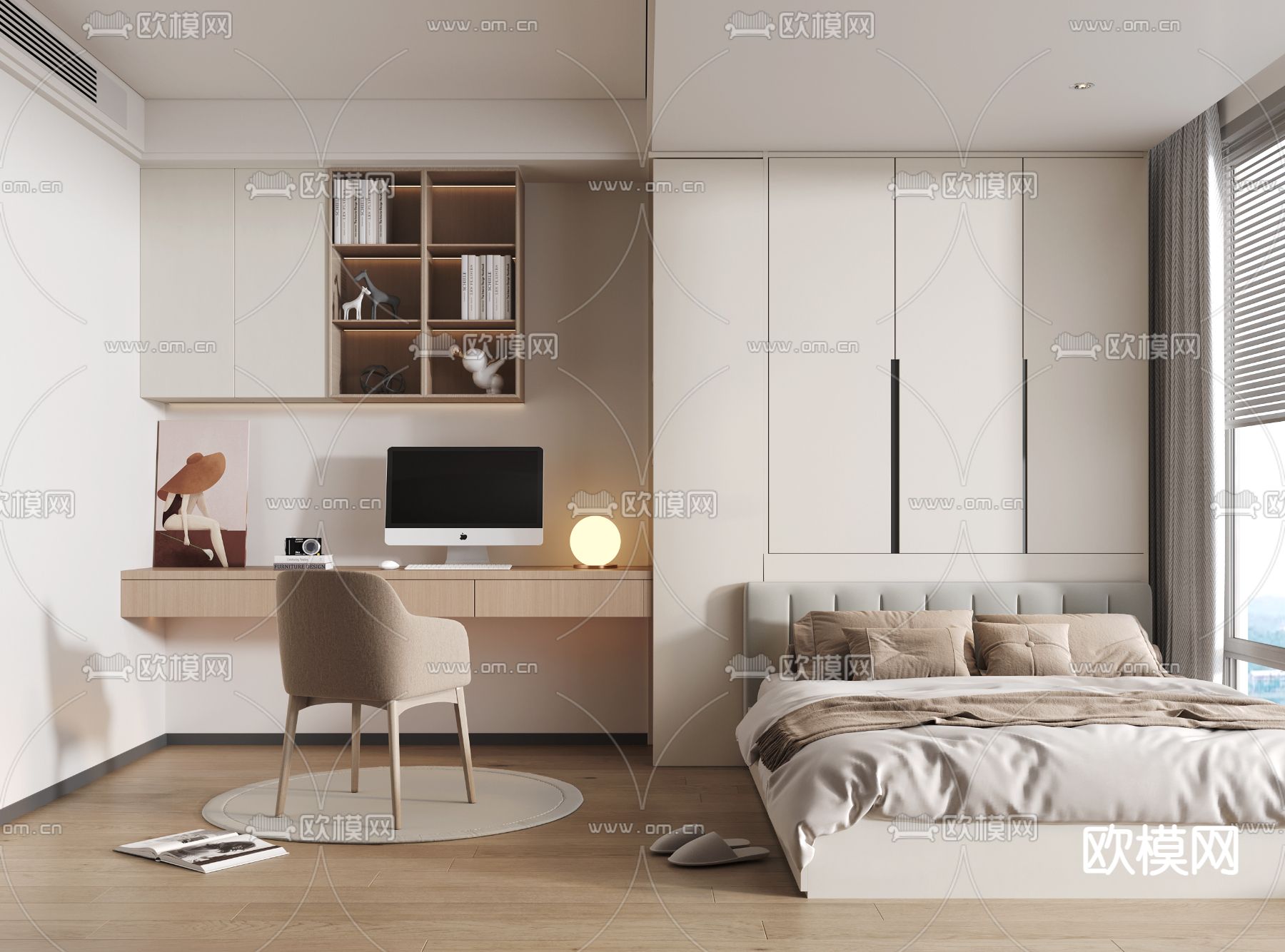 榻榻米卧室 次卧3d模型下载