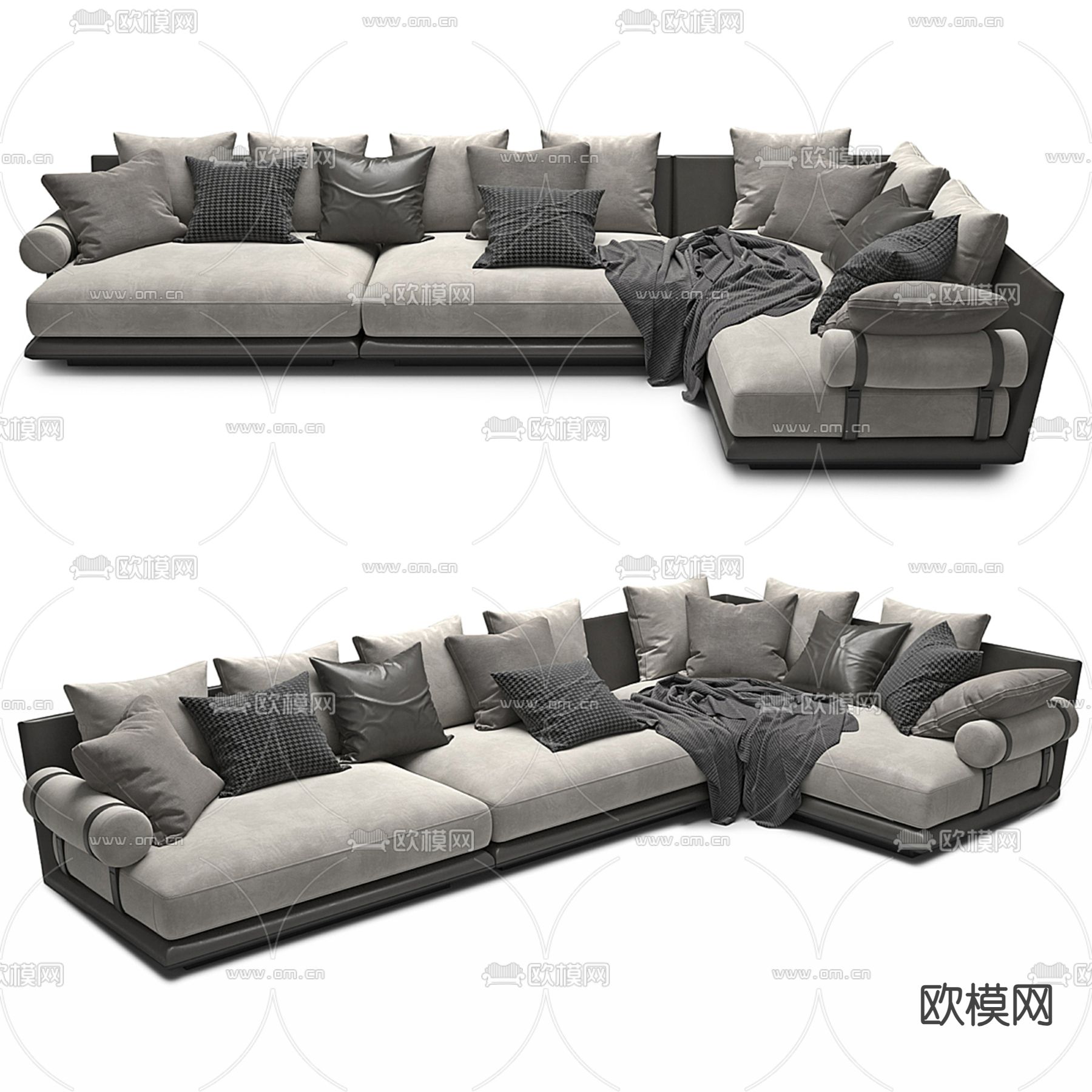 B&B转角沙发 多人沙发3d模型下载