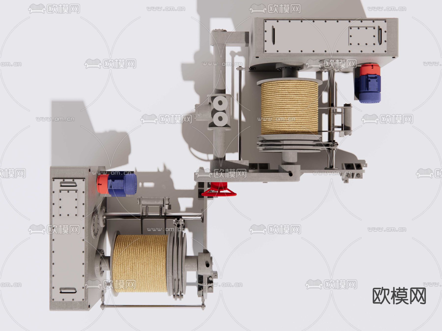 工业卷扬机su模型下载（渲染图2）