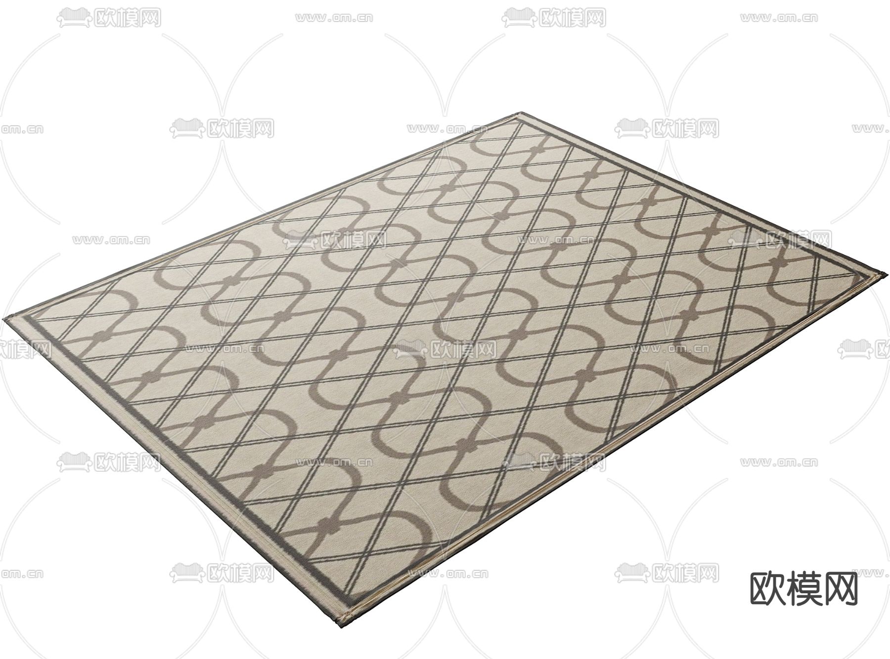 美式地毯su模型下载（渲染图2）
