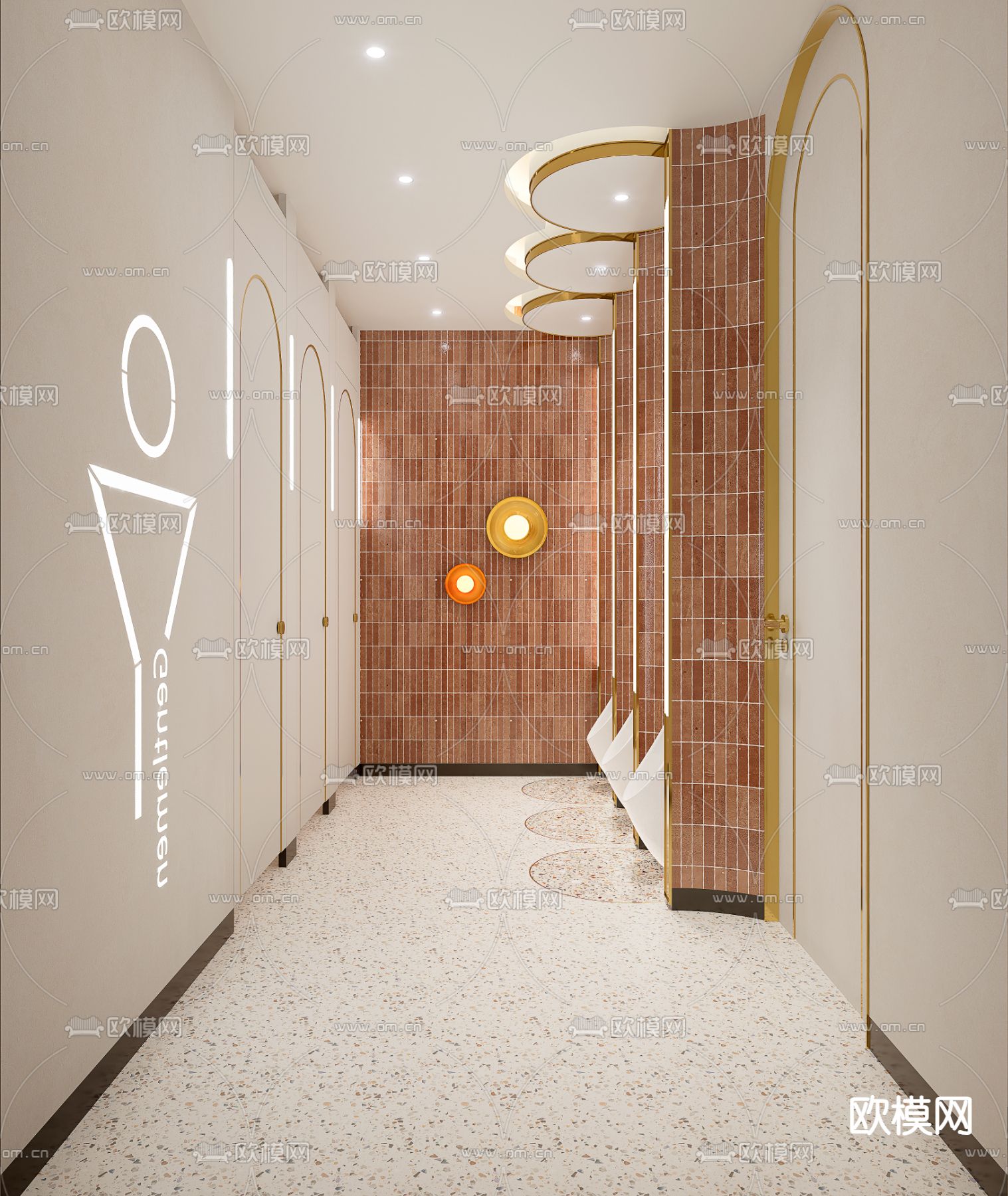 公共卫生间su模型下载（渲染图2）