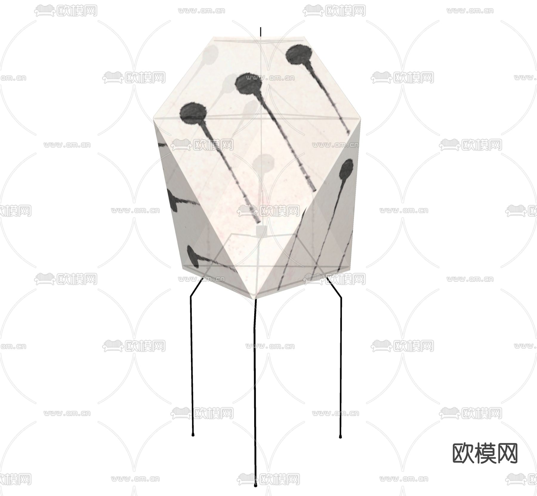 现代落地灯su模型下载（渲染图1）