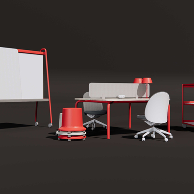  办公桌椅su模型 