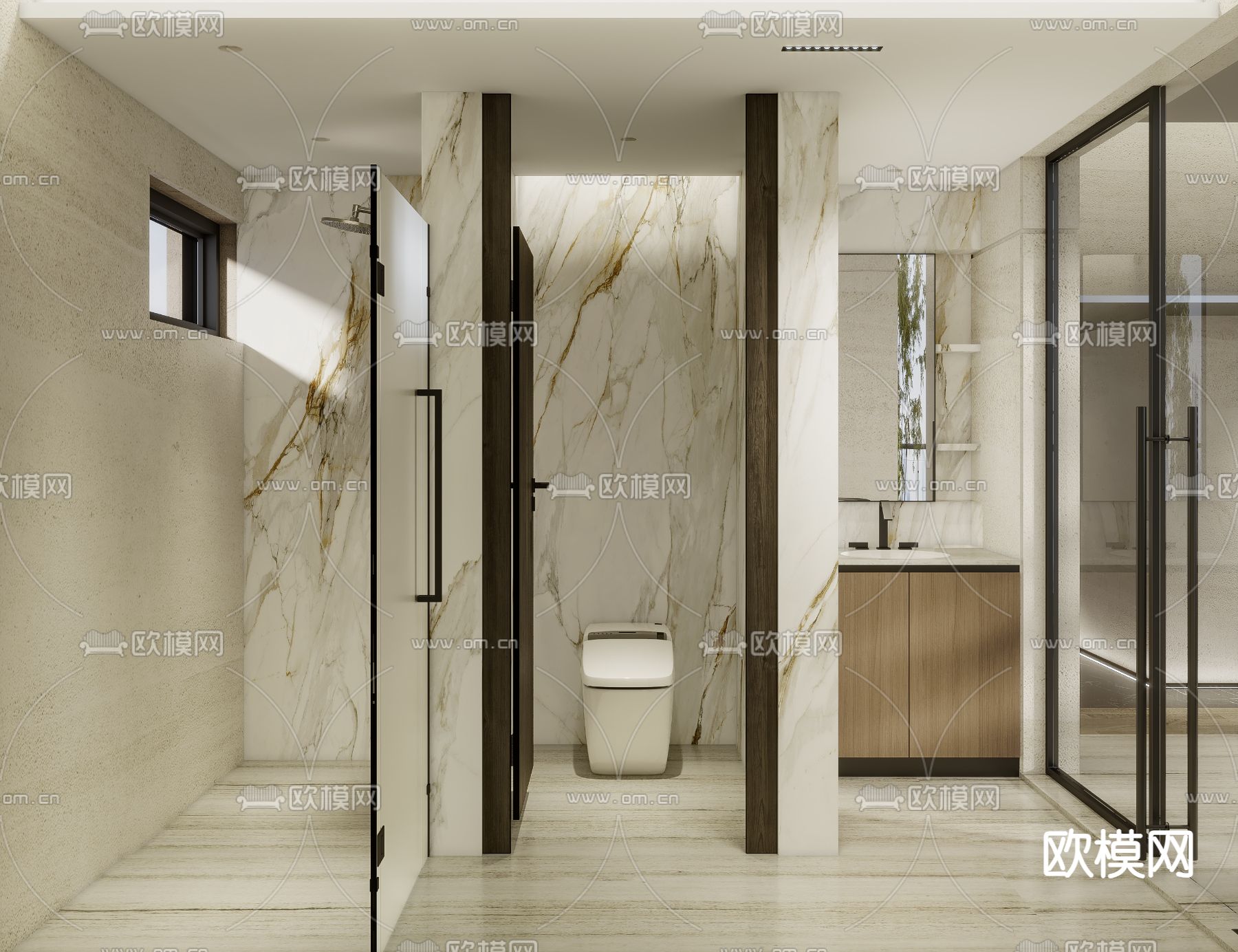 现代单身公寓3d模型下载（渲染图4）