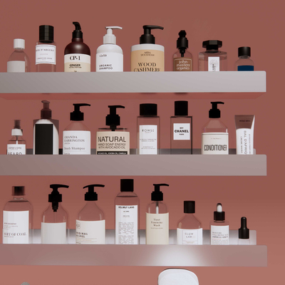  化妆品 化妆镜 毛巾架 置物架 卷纸架su模型 