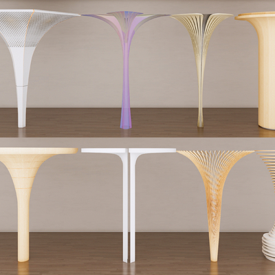  现代异形柱子 圆柱子su模型 