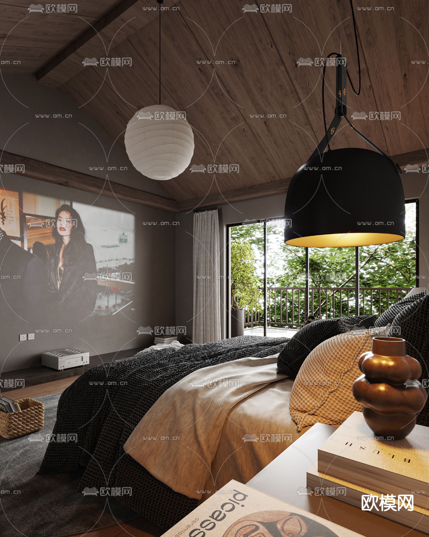 酒店民宿 客房3d模型下载（渲染图3）