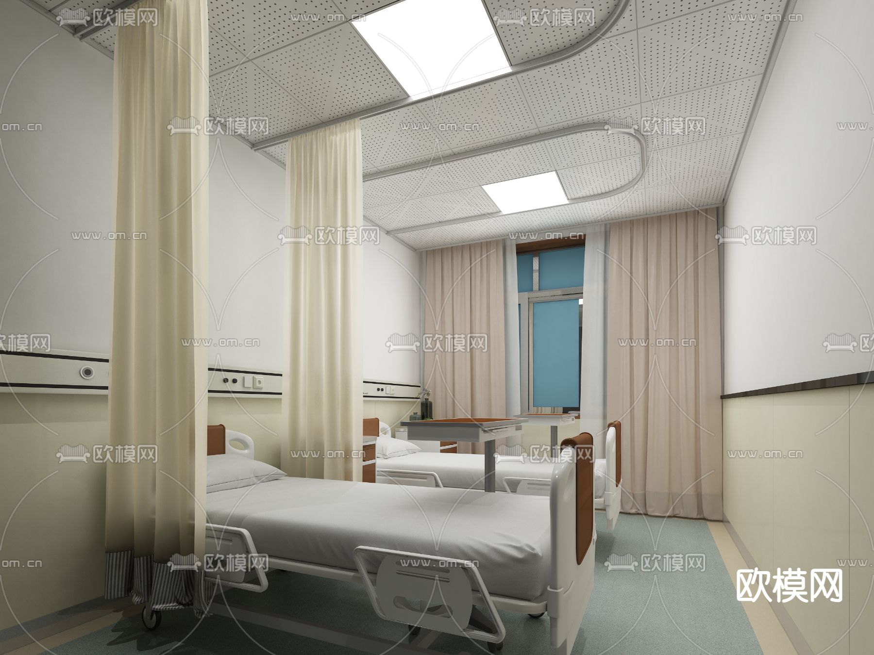 现代医院 病房3d模型下载
