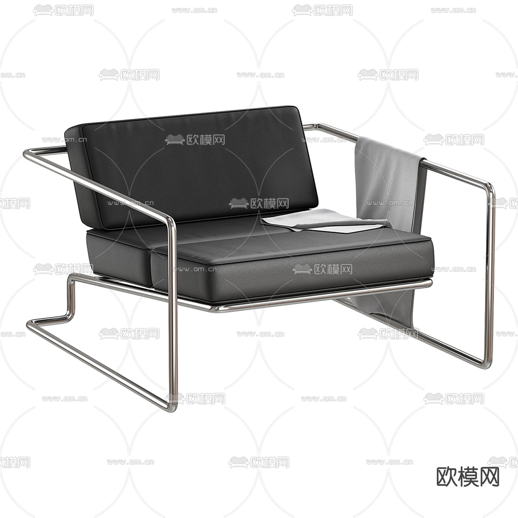 SAGA 皮革躺椅3d模型下载（渲染图2）