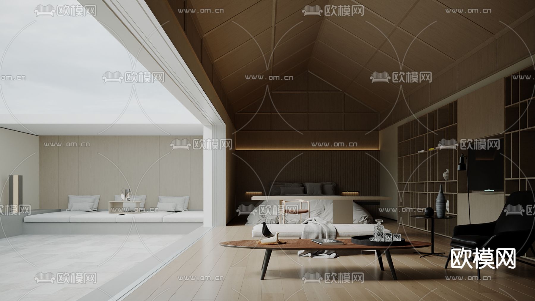 东南亚客房su模型下载（渲染图2）