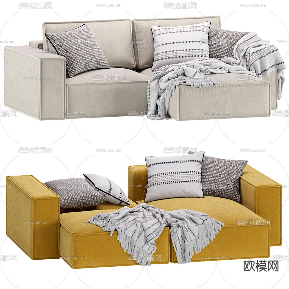 双人沙发 转角沙发3d模型下载