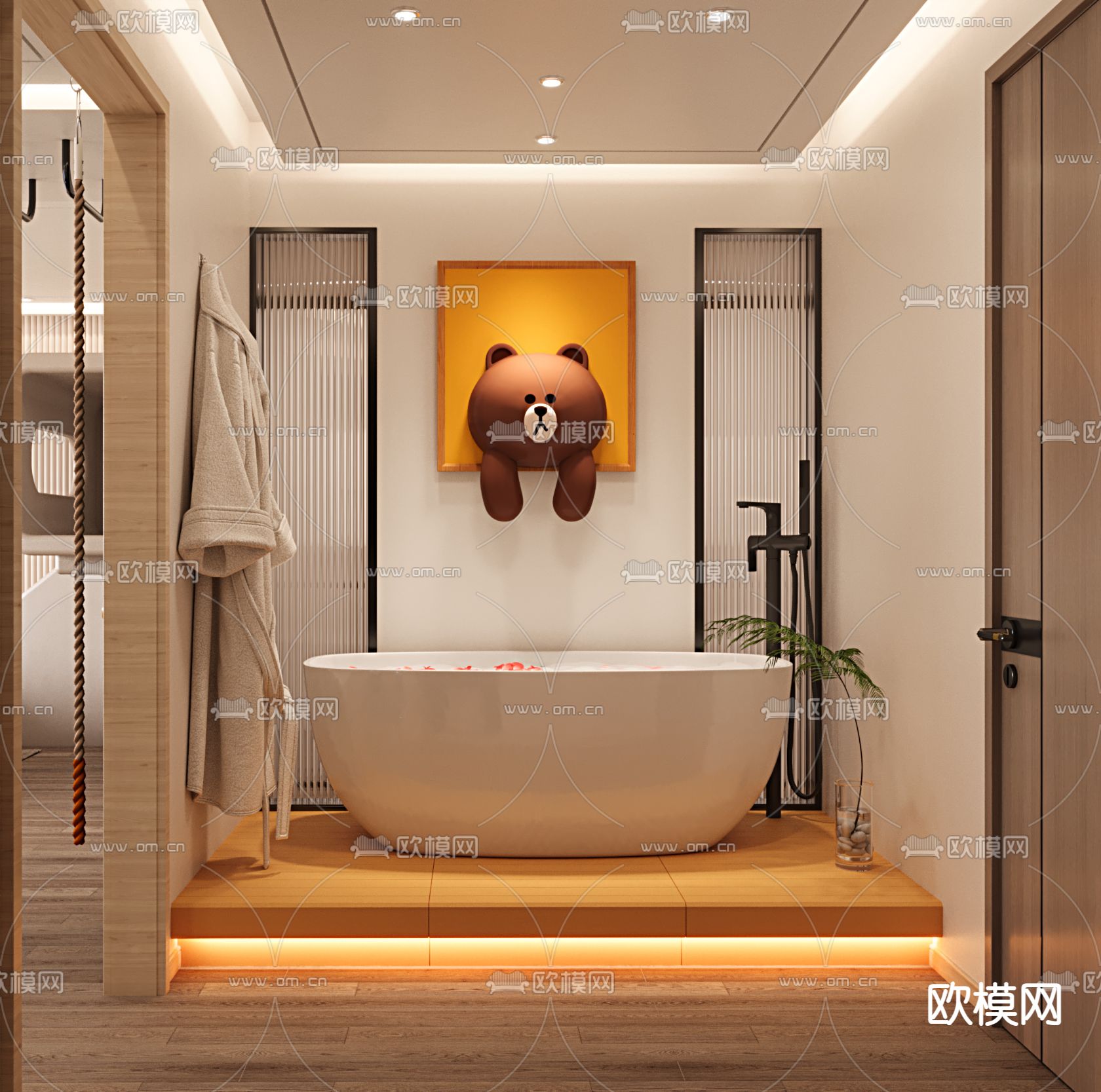 现代儿童主题民宿 亲子套房3d模型下载（渲染图2）