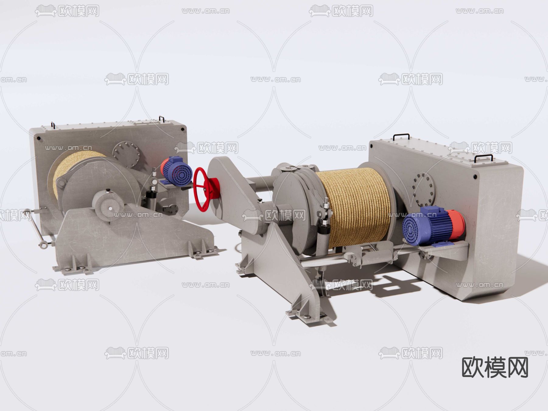 工业卷扬机su模型下载（渲染图3）