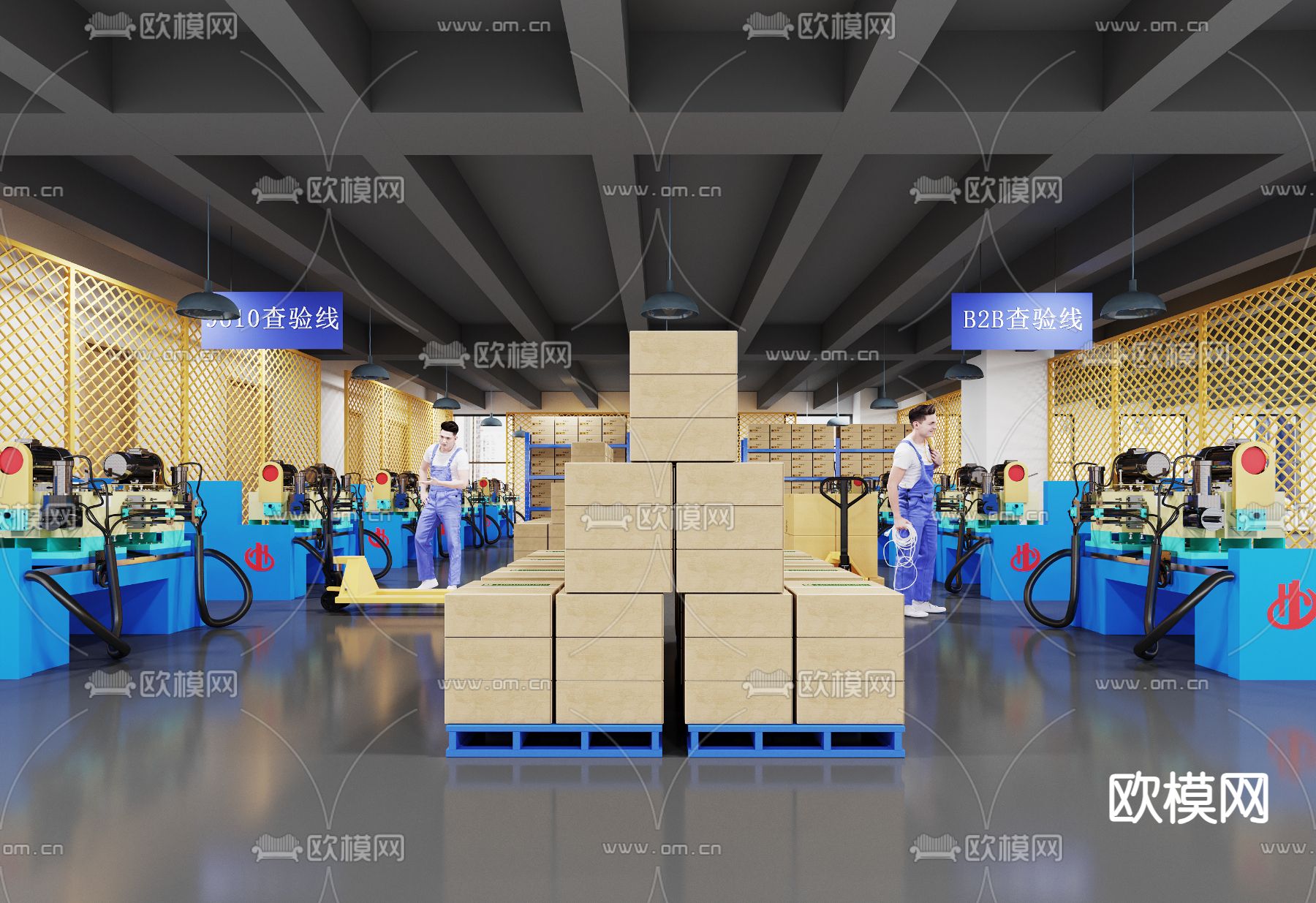 生产车间 厂房 仓库3d模型下载
