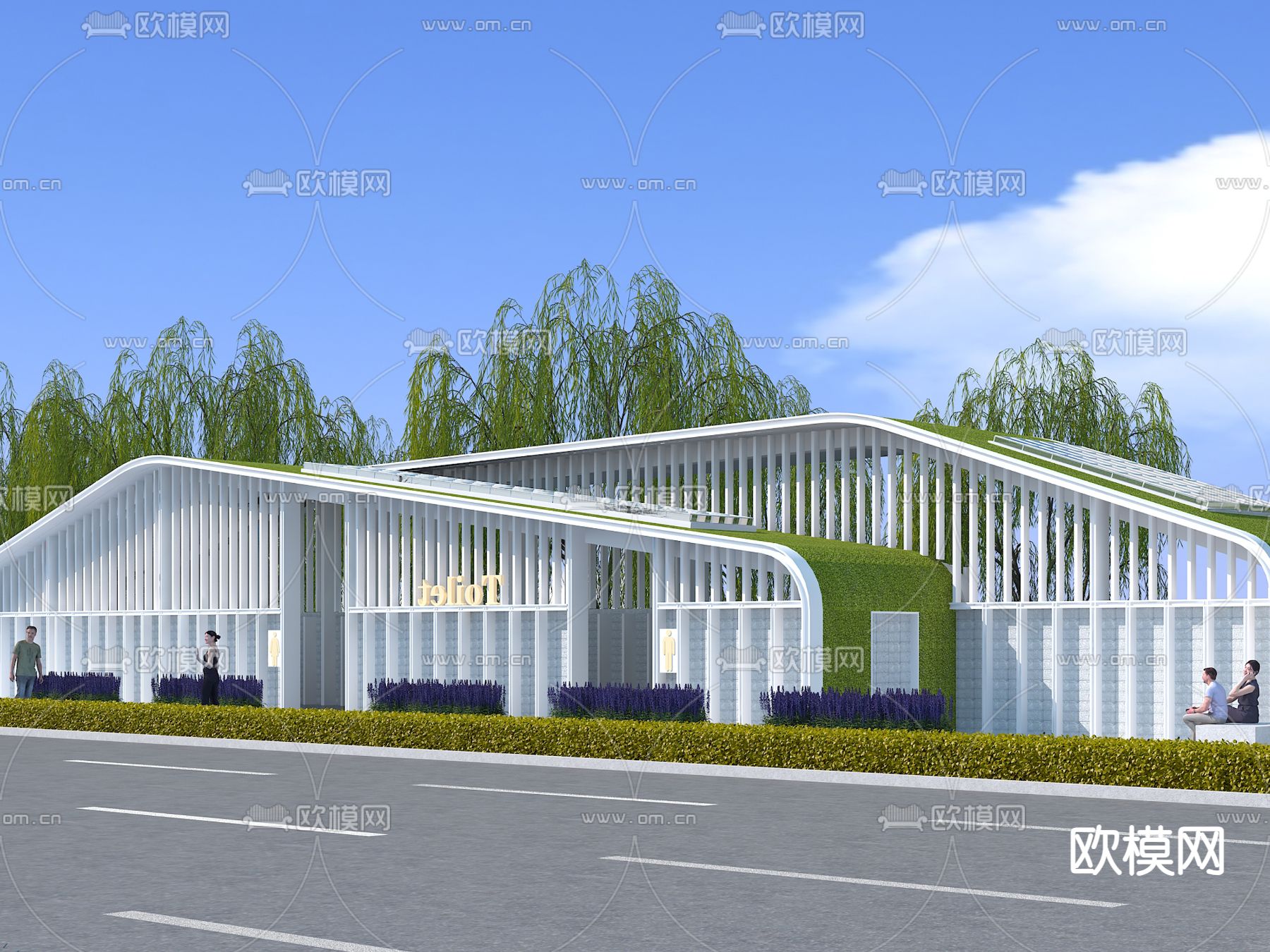 公共厕所 公厕外观3d模型下载