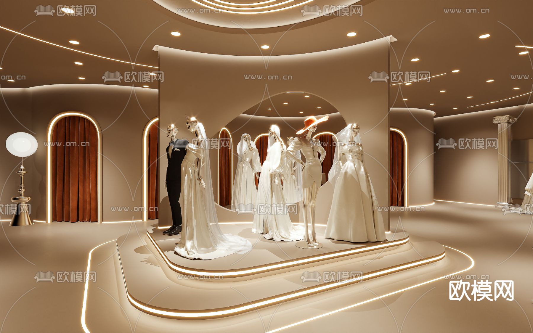 婚纱店 服装店 摄影店3d模型下载（渲染图3）