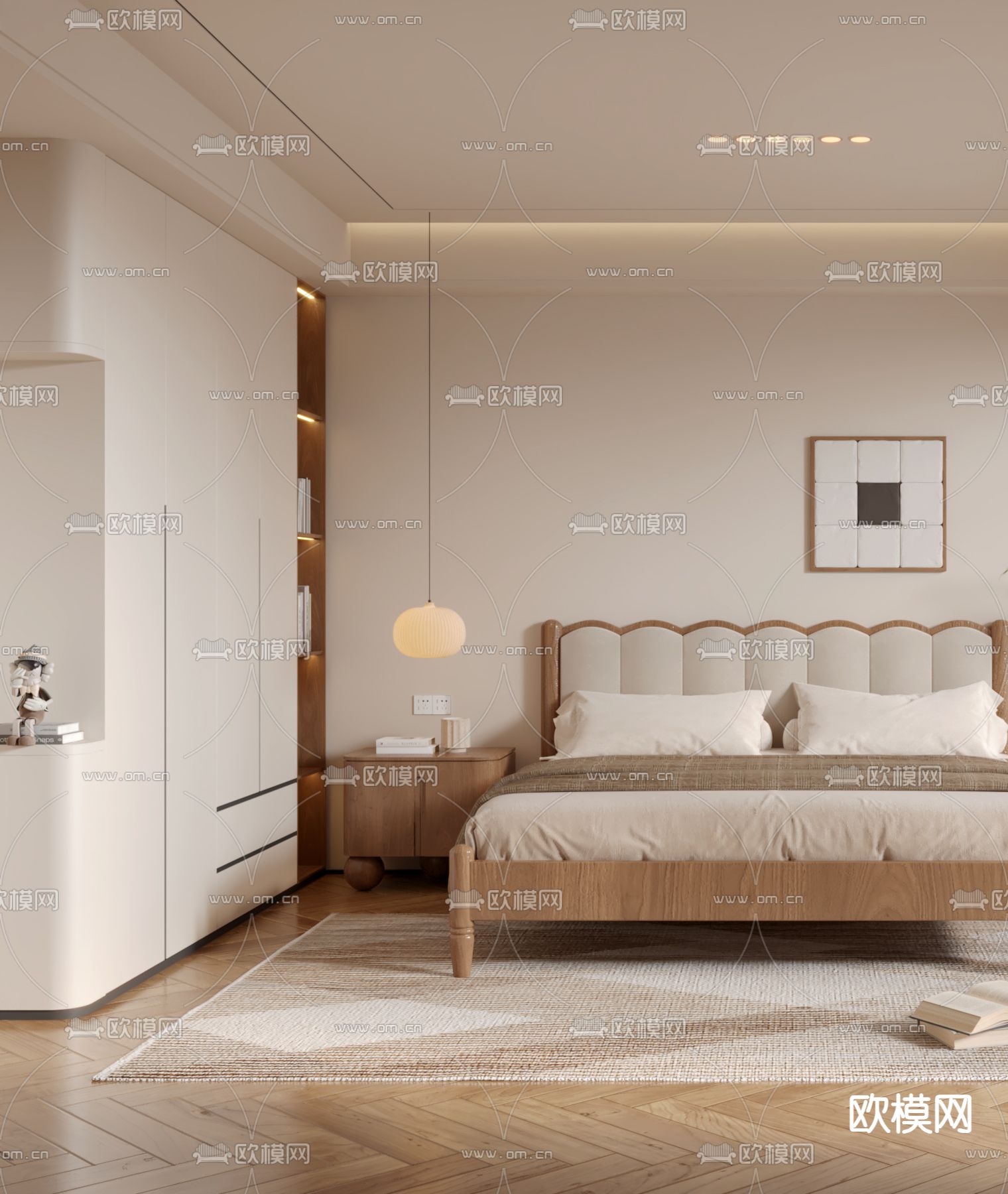 侘寂卧室 主人房3d模型下载（渲染图2）