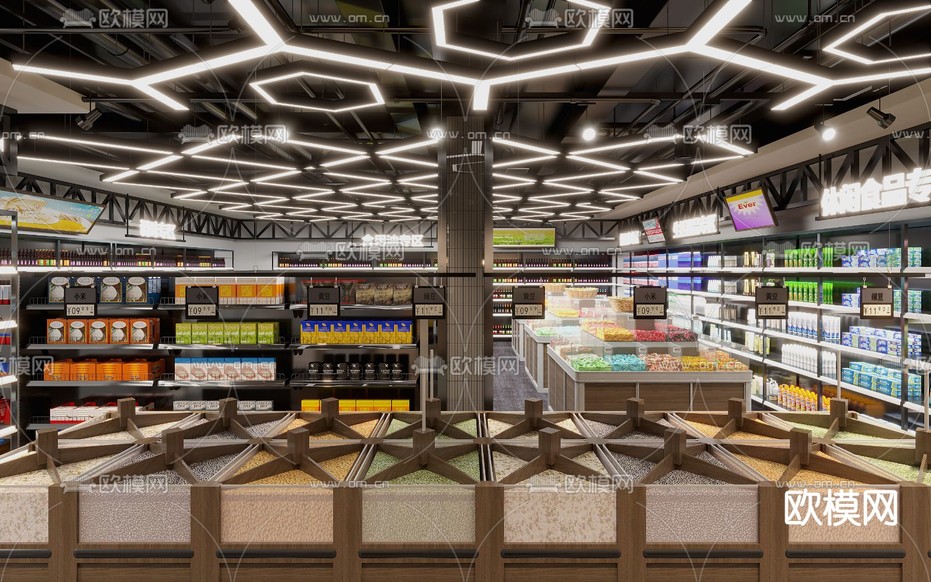 生鲜食品超市3d模型下载(渲染图1)