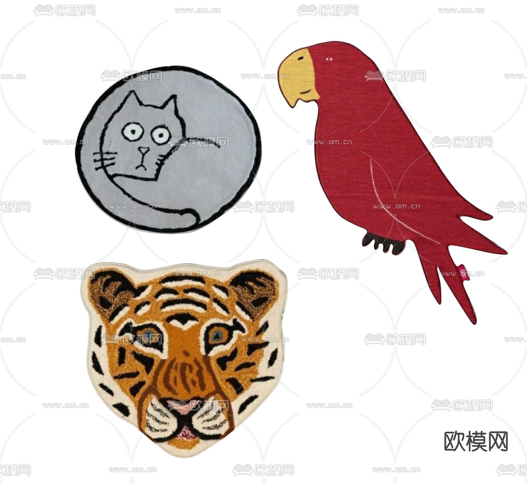 现代异形地毯su模型下载（渲染图1）