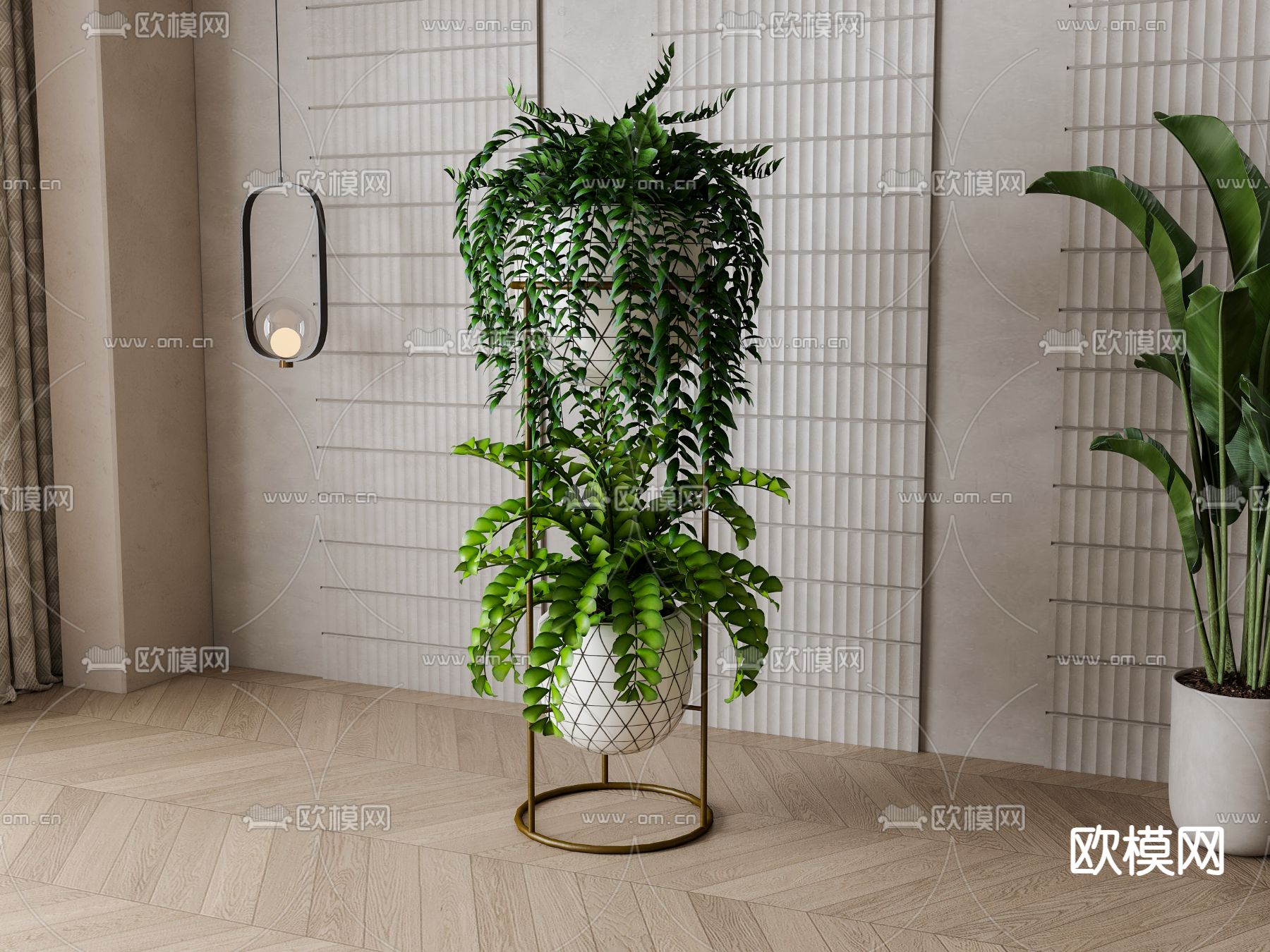 吊篮 吊兰 绿植盆栽3d模型下载