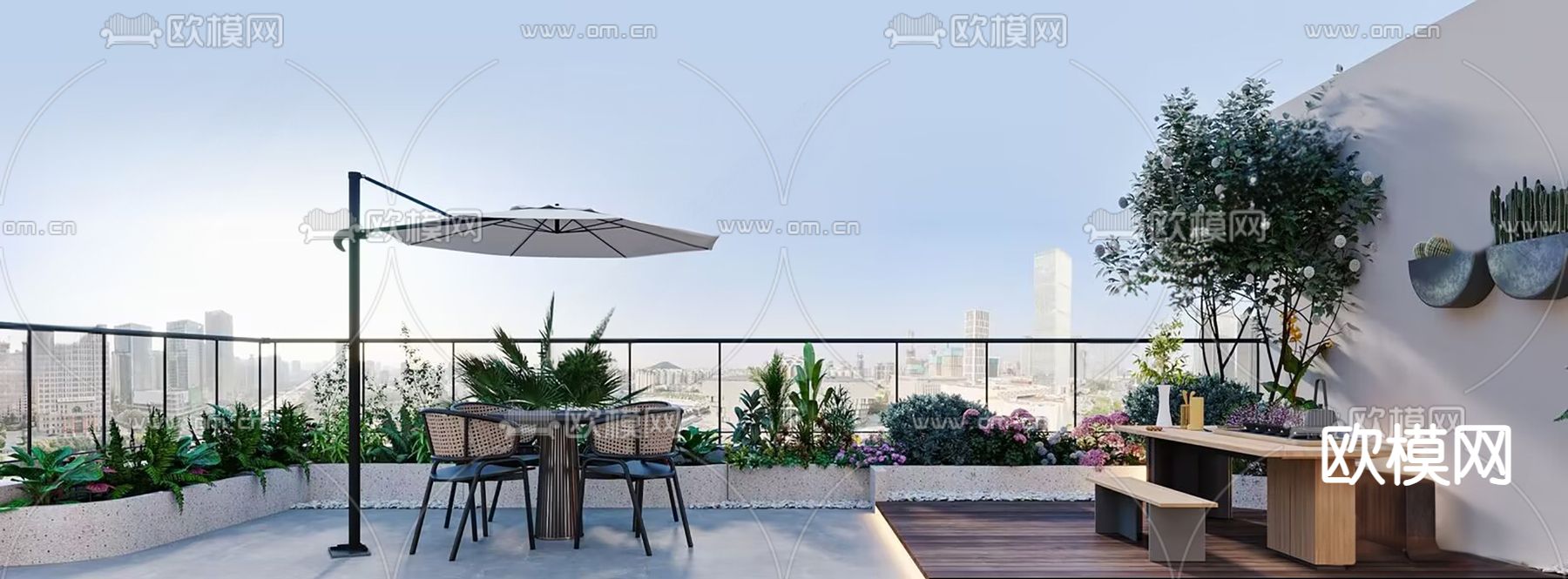 露台 阳台 屋顶花园3d模型下载
