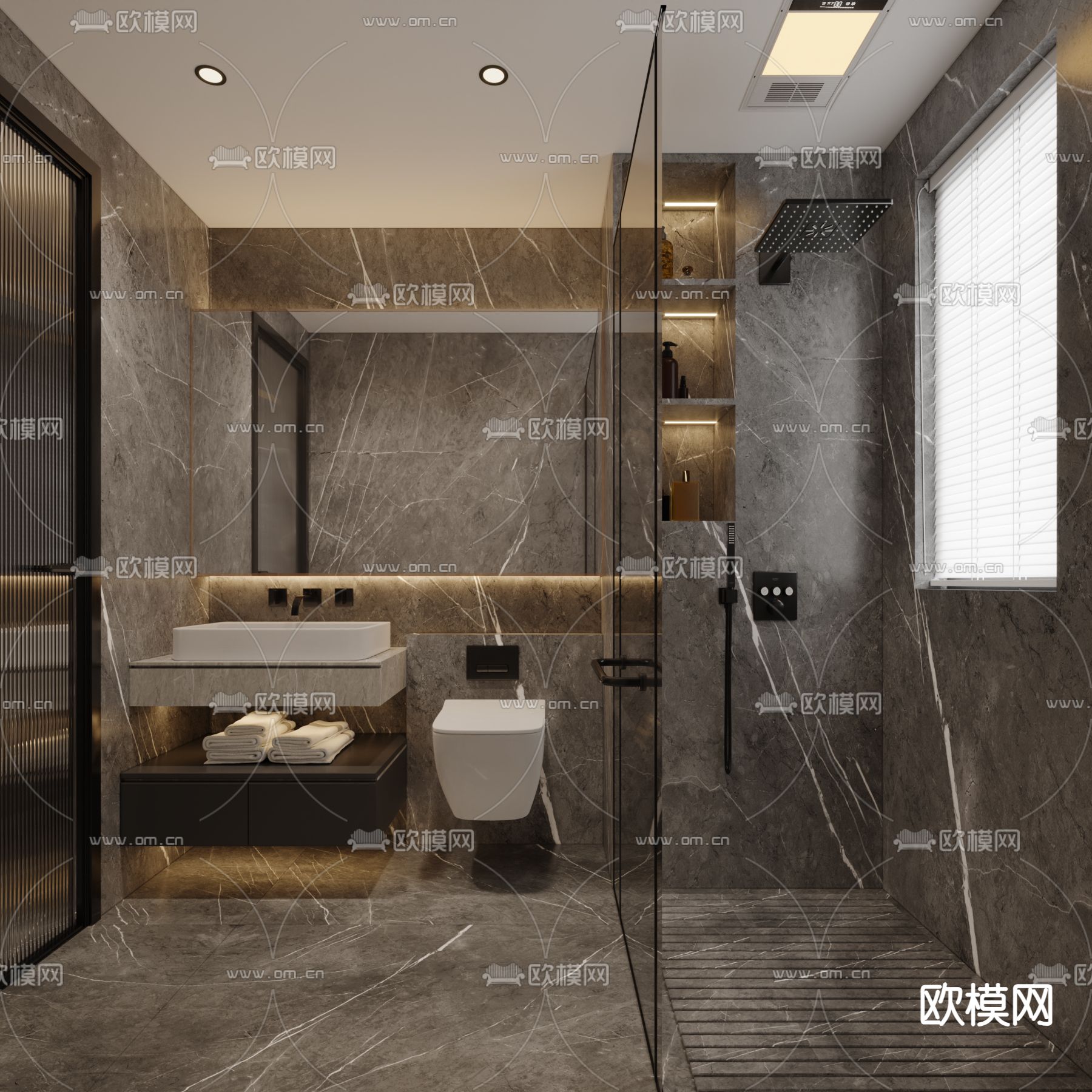 现代卫生间 卫浴3d模型下载